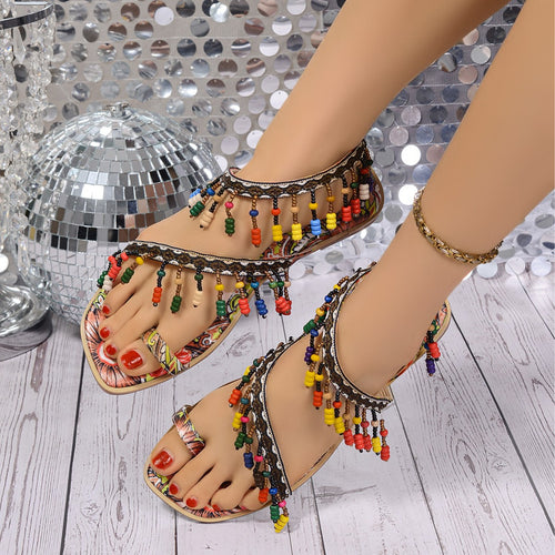 2026 New Characteristic Style Pendant Flat Women's Sandals