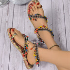 2026 New Characteristic Style Pendant Flat Women's Sandals
