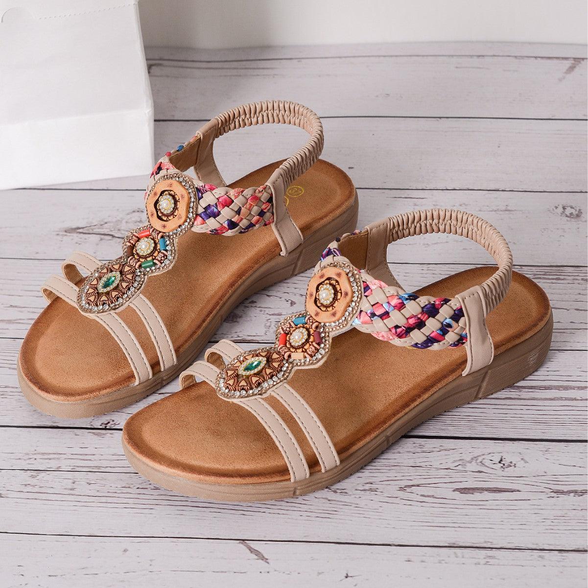 2026 new summer fashion outdoor casual woven strap flat women's sandals