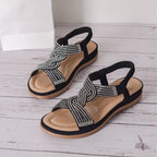 Summer new ladies fairy style rhinestone beach sandals