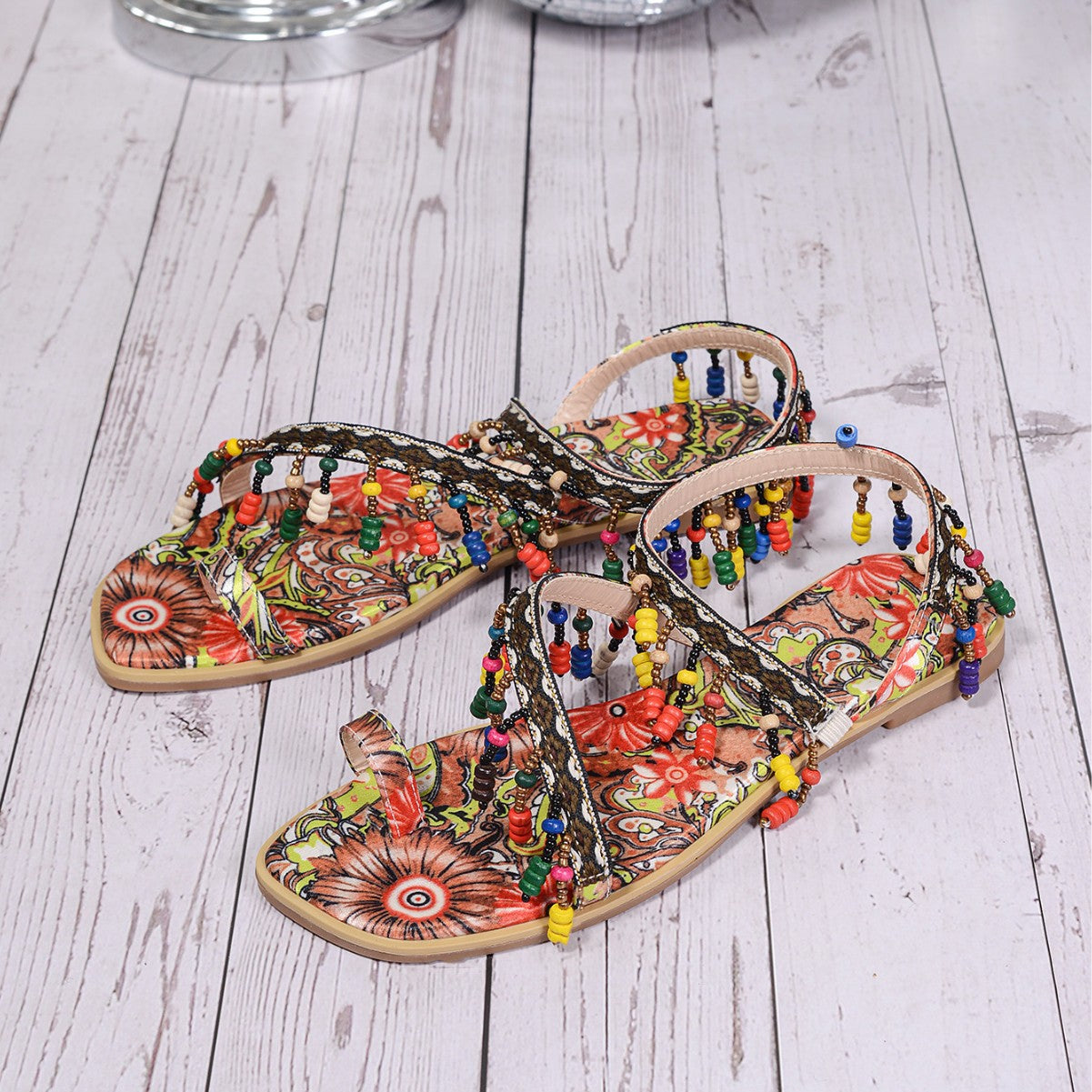 2026 New Characteristic Style Pendant Flat Women's Sandals