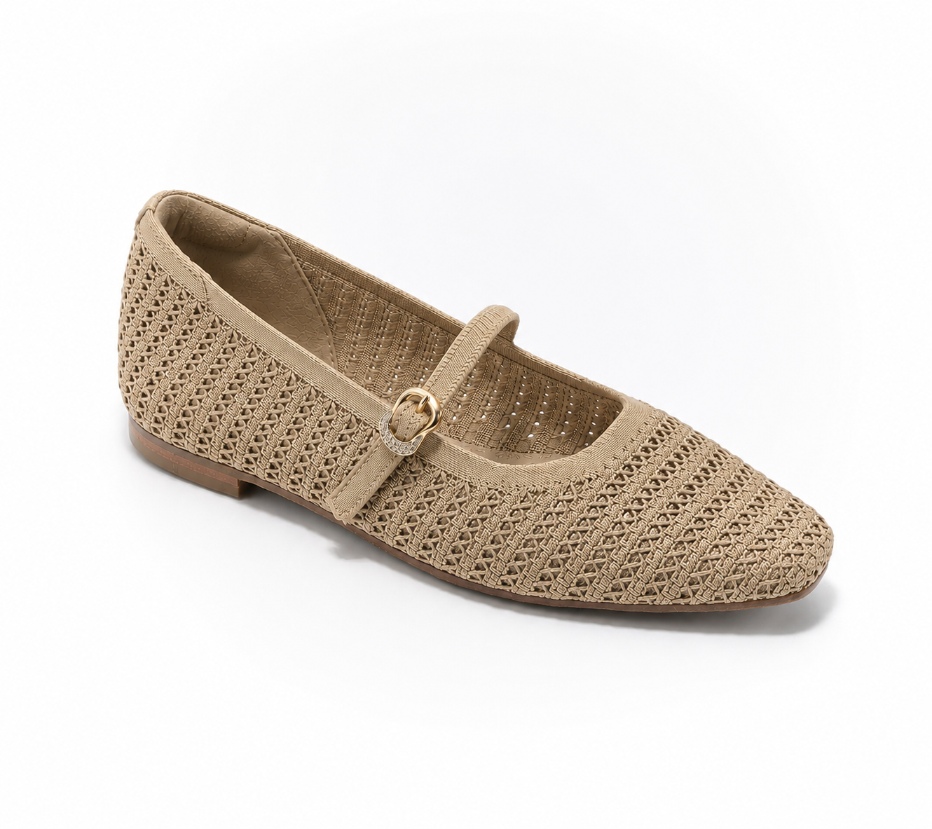 Women's Breathable Knit Mary Jane Flats Shoes