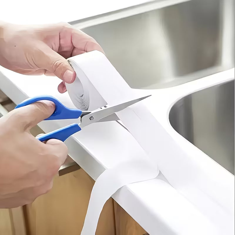 3 Rolls Waterproof Tape | Kitchen & Bathroom, Easy-to-Cut Sink & Toilet Seal | Halloween & Christmas Essentials