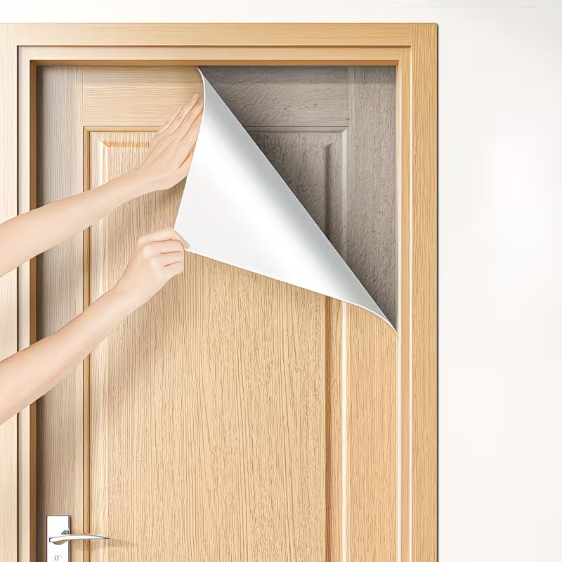 Grey Wood Grain Texture Door Sticker/High-end Feeling/Old Door Renovation/Shading Renovation/Wooden Door Beautification Film/Door Color Change/All Inclusive Sticker