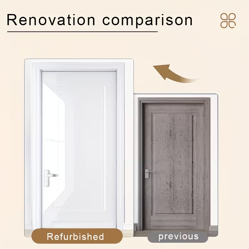 Grey Wood Grain Texture Door Sticker/High-end Feeling/Old Door Renovation/Shading Renovation/Wooden Door Beautification Film/Door Color Change/All Inclusive Sticker